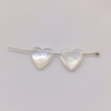 Natural Mother of pearl small heart shape cabochon for earring making inlay bombe face white star cutting fashion jewelry necklace 