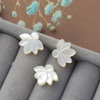 Natural Mother of pearl embossment design cutting flower shape for bracelet making DIY girls jewelry small parts pretty things 