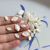 Natural Mother of pearl small beans cabochon face cutting marquize shape for women earrings design inlay making pretty things