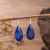 Natural Mother of pearl drop shape cutting crystal face cutting bombe shape bigger earring double face lapis stone pendant design 