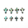 Natural Mother of pearl cross beans for women jewelry design making abalone shell small cabochon necklace parts colorful beans 
