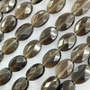 Natural Mother of pearl oval shape cutting cabochon smoky quartz fce cutting for rings inlay making women jewelry gray crystal beans
