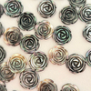 Natural Mother of pearl black flower shape cutting rings design making embossment face DIY jewelry girl play things colorful