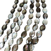 Natural Mother of pearl oval shape cutting for chain beans using black shell face cutting double side for women necklace making 