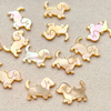 Natural Mother of pearl animal design cutting dog image for jewelry bracelet making small beans cabochon girls necklace DIY using