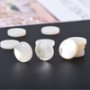 Natural Mother of pearl small disco earrings making women jewelry using round plain face white shell necklace design parts 