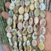 Natural Mother of pearl oval shape cutting women jewelry design making colorful stone girls bracelet design small beans cabochon 