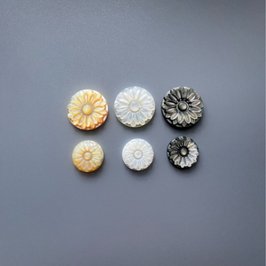 Natural Mother of pearl flower cutiing for earrings making big cabochon black shell women pendant design DIY necklace beans 