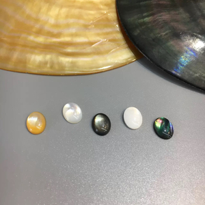 Natural Mother of pearl oval shape cutting abalone shell rings cabochon design for jewelry making inlay women necklace DIY