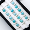 Natural Mother of pearl small heart cabochon for earring design blue stone jewelry inlay beans necklace star shape cutting things 