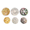 Natural Mother of pearl round cabochon design cutting for jewelry inlay making round snow design embossment black shell 