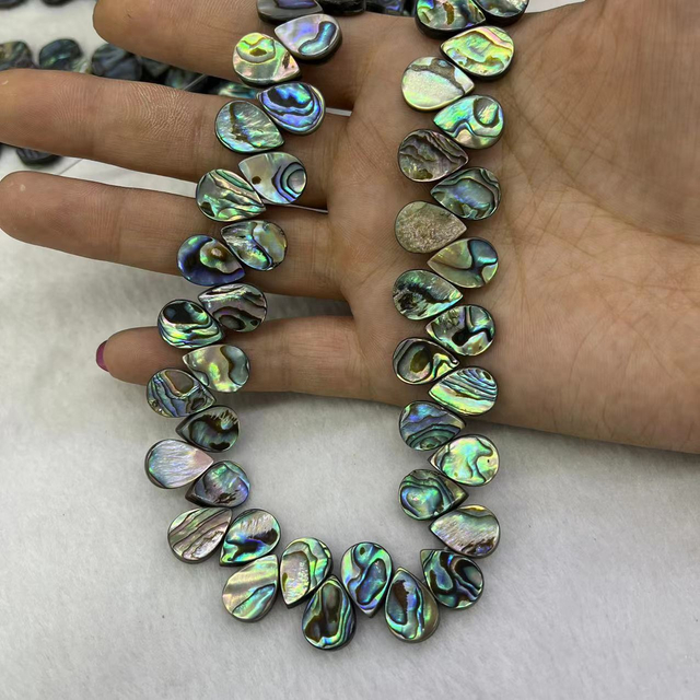 Natural Mother of pearl drop shape necklace abalone shell small beans women jewelry DIY chain plaint face drop cabochon 