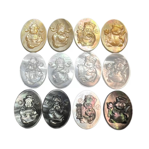 Natural Mother of pearl image cutting pendant black shell icons women jewelry oval shape inlay making embossment design 