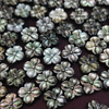 Natural Mother of pearl flower shape cutting jewelry beads for necklace design making women jewelry black shell black cabochon 