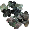 Natural Mother of pearl clover shape design cabochon jewelry earring cutting black shell inlay design face carving flower shape