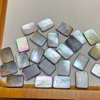 Natural Mother of pearl black shell rectangle shape cutting for pendant making inlay jewelry square carving women necklace 