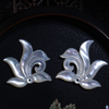 Natural Mother of pearl flower shape cutting pendant design embossment face jewelry DIY making white flower cabochon design