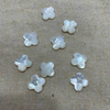 Natural Mother of pearl clover shape face cutting rings cabochon making women jewelry inlay design earring parts flower cutting