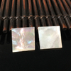Natural Mother of pearl square shape carving disc design white shell thin thickness double flat face pendant using rectangle 