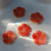 Natural Mother of pearl orange shell flower carving necklace design making jewelry inlay parts small flower for earring using 