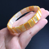 Natural Mother of pearl cabochon carving shape square yellow shell bracelet for women jewelry beads fashion design rings 