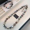 Natural Mother of pearl necklace women jewelry making black color beads design chian DIY handmade fashiom style parts 