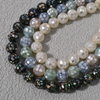 Natural Mother of pearl ball chain shell necklace colorfull round black shell jewelry design making pendant DIY cabochon design