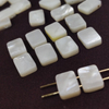 Natural Mother of pearl square necklace design for bracelet making plain face white shell rings design making inlay jewelry