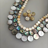 Natural Mother of pearl round shape cutting abalone shell necklace making DIY for women jewelry using small beans plain face 