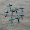 Natural Mother of pearl cross shape cutting for pendant making inlay thin design cross cabochon women jewelry colorful abalone 