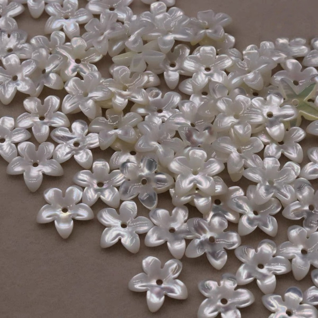 Natural Mother of pearl pretty things for jewelry flower design cutting for women necklace making earrings small beans cabochon shape 