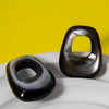 Natural Mother of pearl bigger pendant small cabochon bombe shape women jewelry design double face black shell beans 